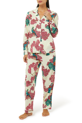 Printed Cotton-Voile Pajama Set